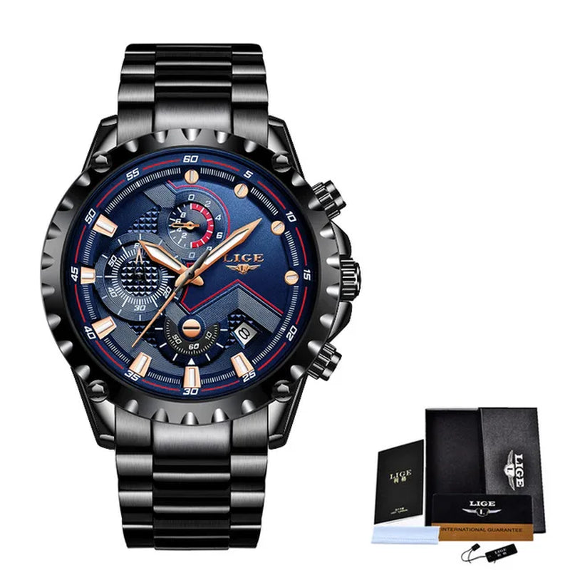 Relogio Masculino New Men Watches Top Luxury Brand Fashion Sport Waterproof Chronograph Male Stainless Steel Wristwatch Men
