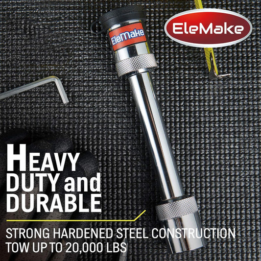 Trailer Hitch Lock - Hitch Pin Lock 5/8" Pin Tow Receiver Lock, Heavy Duty Brass Core Locking Mechanism, 3-1/2" Usable Length Fits Class III, IV, V Hitches