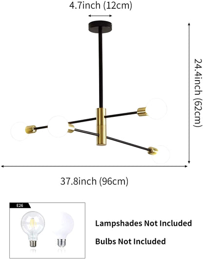 Magic Bean Molecular Chandelier Lights Rotatable Adjustment Luxury Brass Color Living Dining Room Bedroom Ins Wind Lamps