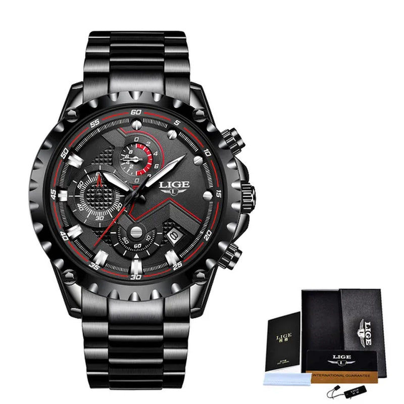 Relogio Masculino  New Men Watches Top Luxury Brand Fashion Sport Waterproof Chronograph Male Stainless Steel Wristwatch Men