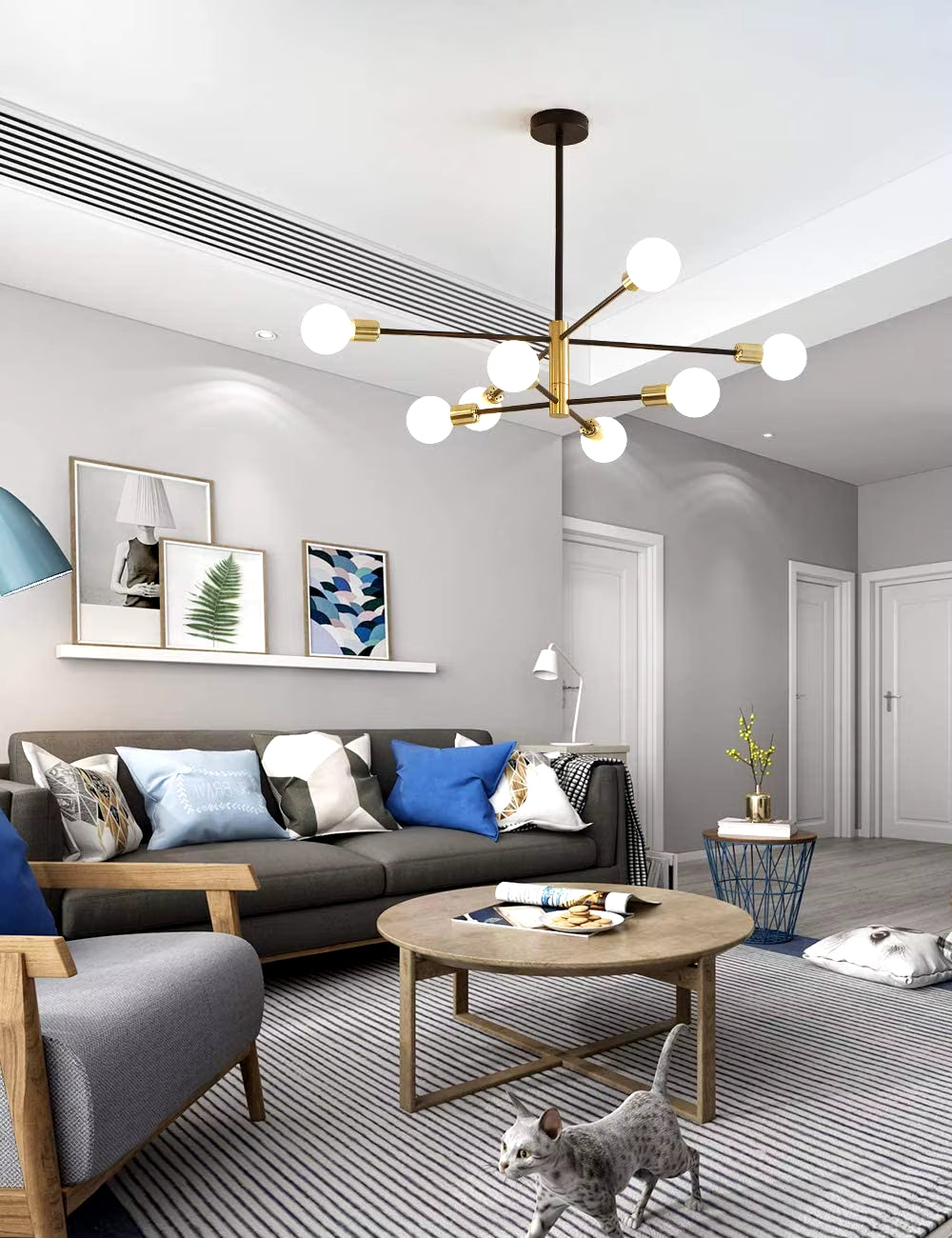 Magic Bean Molecular Chandelier Lights Rotatable Adjustment Luxury Brass Color Living Dining Room Bedroom Ins Wind Lamps