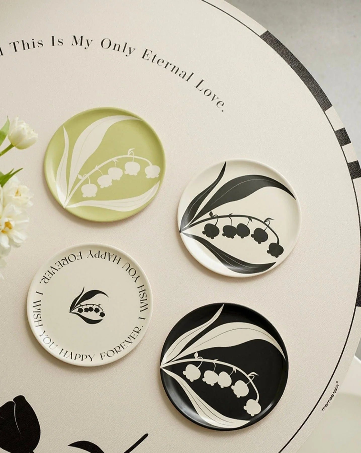 4 - Pack Eclectic Floral Bamboo Fiber Dinnerware Set ( $14.9 / Count )