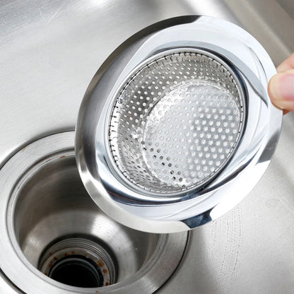 1PC Household Stainless Steel Sink Strainer Metal Filter Bath Drain Waste Screen Kitchen Supplies Bathroom Accessories