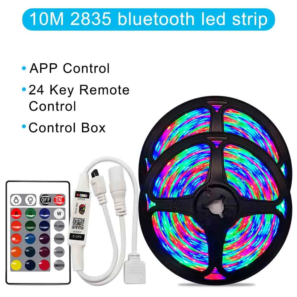 12V RGB LED Strips Wifi Bluetooth Infrared 30M 25M 20M 15M 5M 10M Lights for Room Diode Tape Flexible Ribbon Lamp Power Adapter