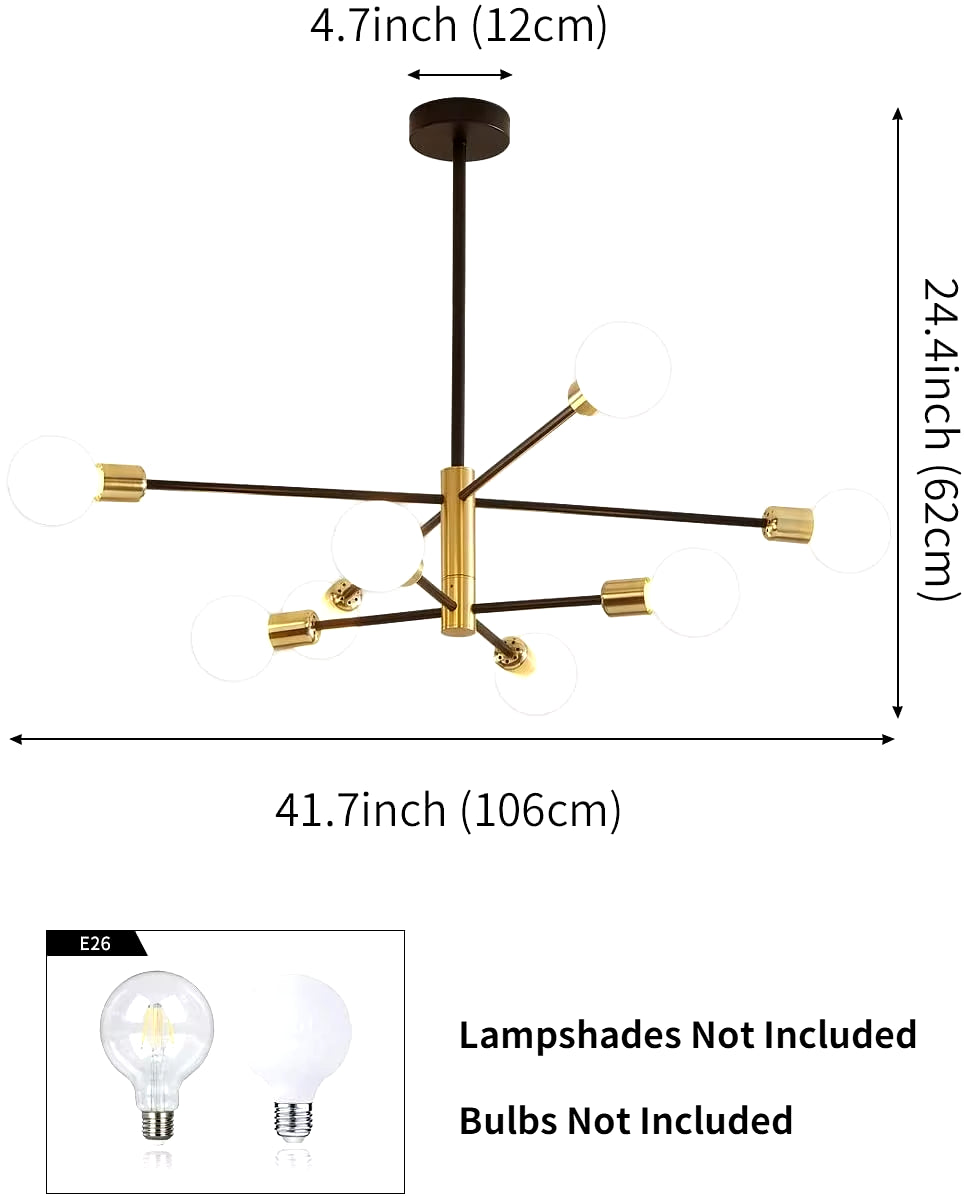 Magic Bean Molecular Chandelier Lights Rotatable Adjustment Luxury Brass Color Living Dining Room Bedroom Ins Wind Lamps