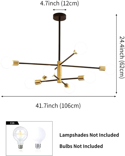 Magic Bean Molecular Chandelier Lights Rotatable Adjustment Luxury Brass Color Living Dining Room Bedroom Ins Wind Lamps