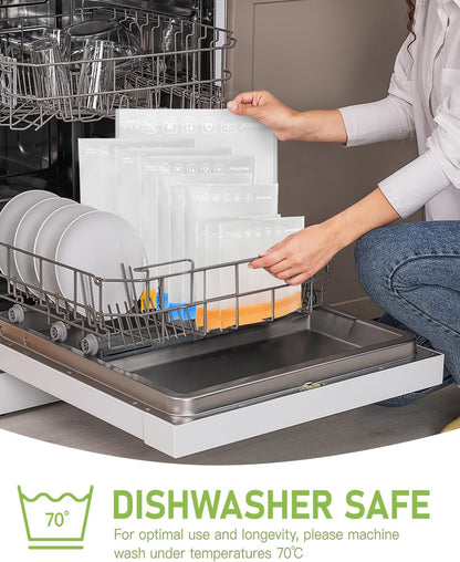 Reusable Storage Bags, Reusable Freezer Bags with Double Zipper (Reusable Ziplock Bags for Storage Lunch Bags)