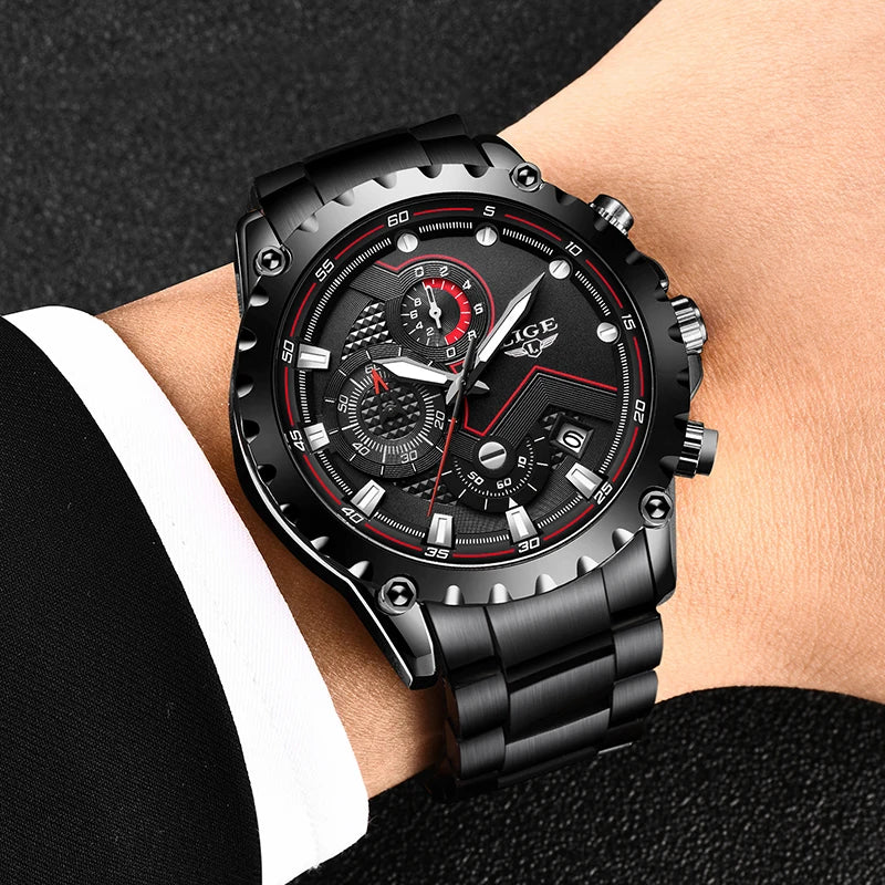 Relogio Masculino  New Men Watches Top Luxury Brand Fashion Sport Waterproof Chronograph Male Stainless Steel Wristwatch Men