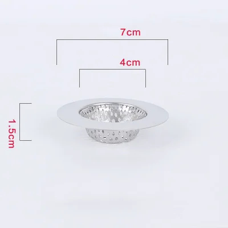 1PC Household Stainless Steel Sink Strainer Metal Filter Bath Drain Waste Screen Kitchen Supplies Bathroom Accessories