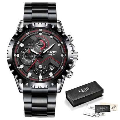 Relogio Masculino  New Men Watches Top Luxury Brand Fashion Sport Waterproof Chronograph Male Stainless Steel Wristwatch Men