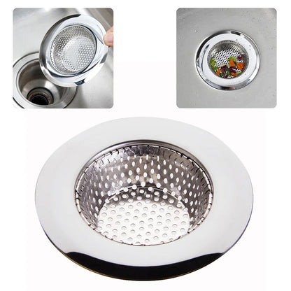 1PC Household Stainless Steel Sink Strainer Metal Filter Bath Drain Waste Screen Kitchen Supplies Bathroom Accessories