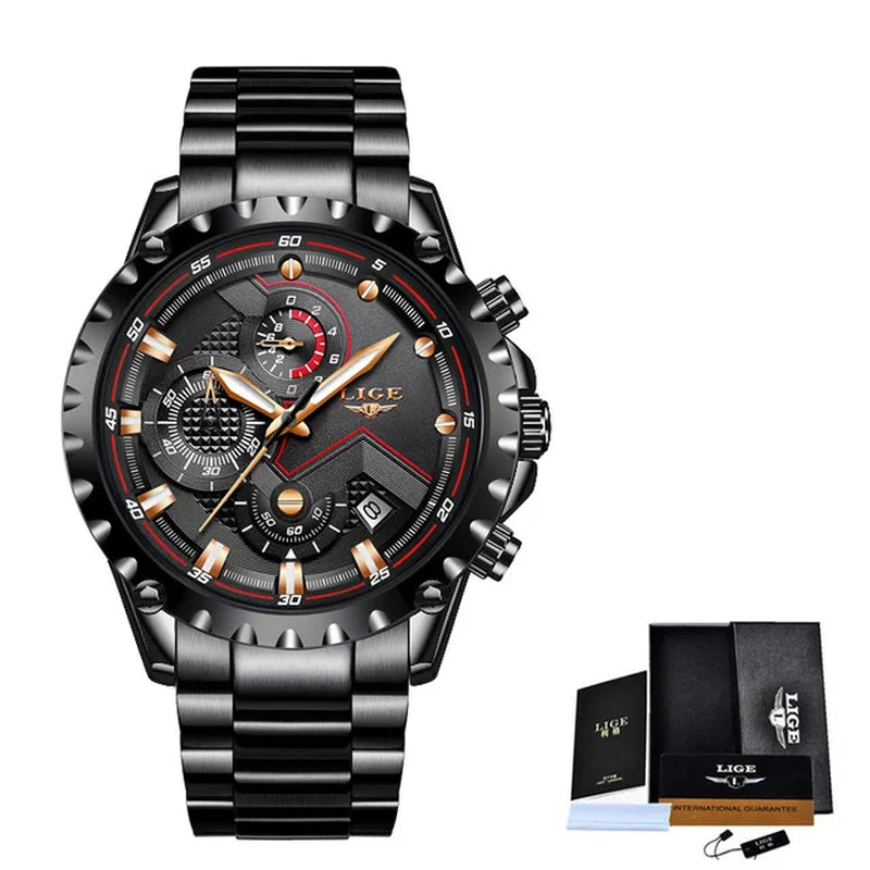 Relogio Masculino  New Men Watches Top Luxury Brand Fashion Sport Waterproof Chronograph Male Stainless Steel Wristwatch Men