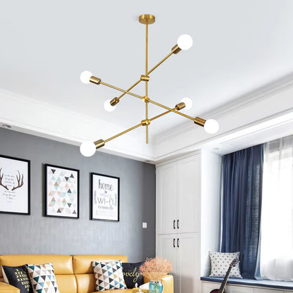 Magic Bean Molecular Chandelier Lights Rotatable Adjustment Luxury Brass Color Living Dining Room Bedroom Ins Wind Lamps