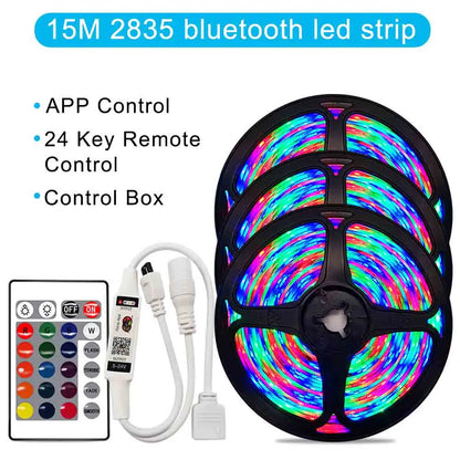 12V RGB LED Strips Wifi Bluetooth Infrared 30M 25M 20M 15M 5M 10M Lights for Room Diode Tape Flexible Ribbon Lamp Power Adapter