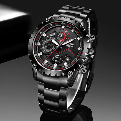 Relogio Masculino  New Men Watches Top Luxury Brand Fashion Sport Waterproof Chronograph Male Stainless Steel Wristwatch Men