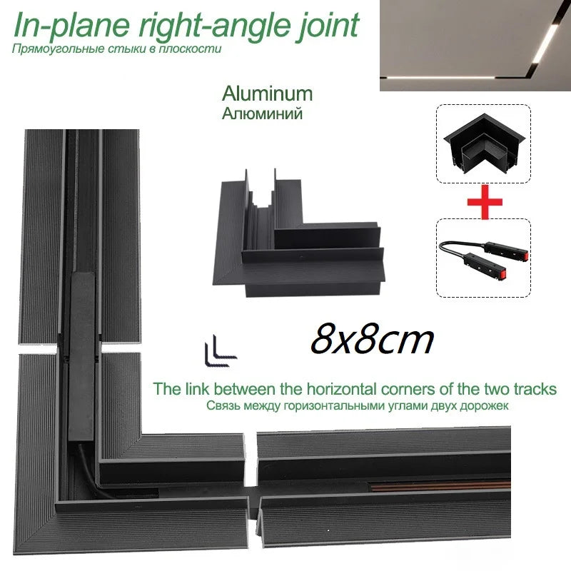 N1 Modern Recessed Magnetic Track Lights Design Led Lamp Magnetic Rail Ceiling System Indoor Track Lighting Spot Rail Spotlights