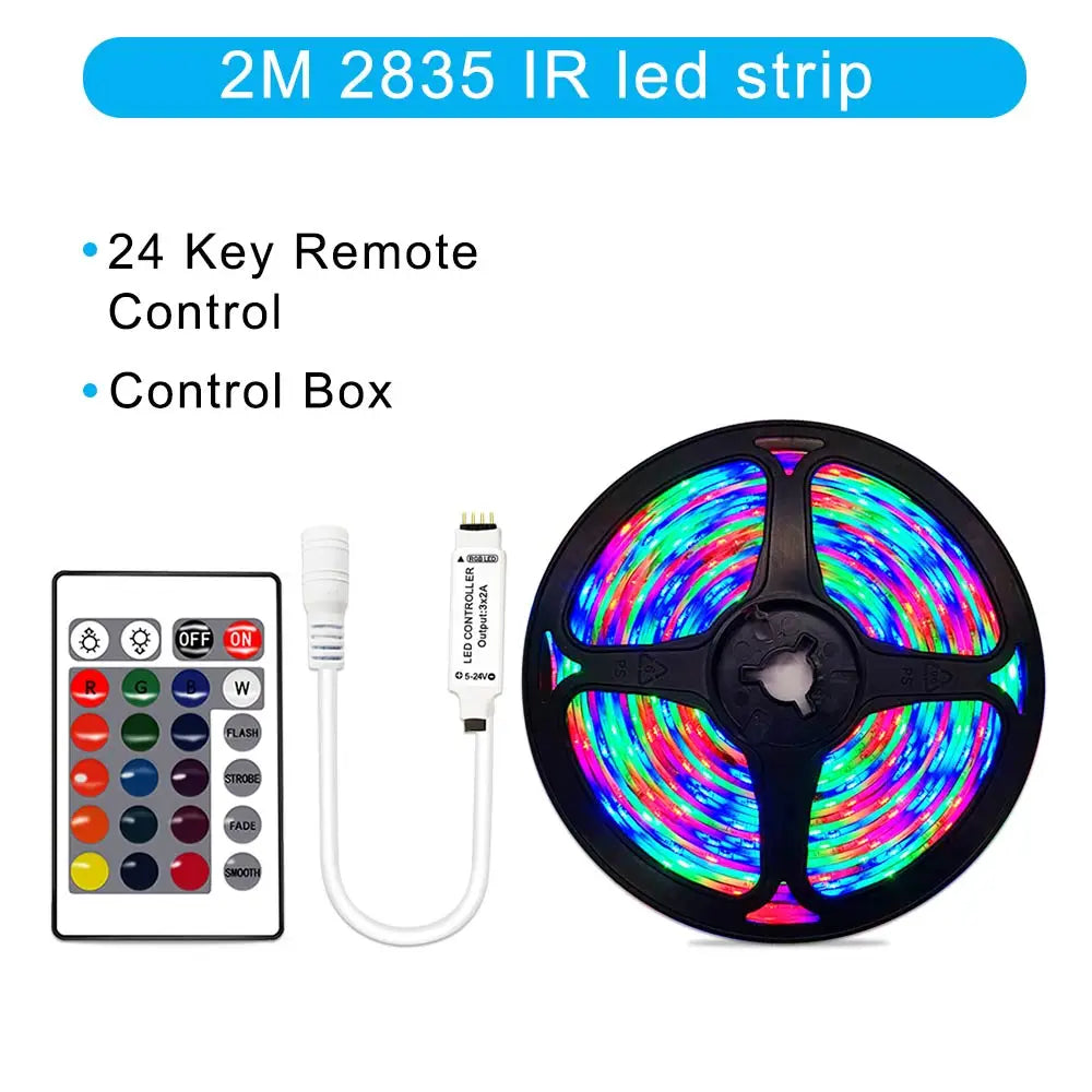 12V RGB LED Strips Wifi Bluetooth Infrared 30M 25M 20M 15M 5M 10M Lights for Room Diode Tape Flexible Ribbon Lamp Power Adapter