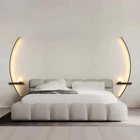 Modern LED Wall Lamp β Minimalist Art Design for Bedroom, Living Room, and Bathroom, Gold/Black