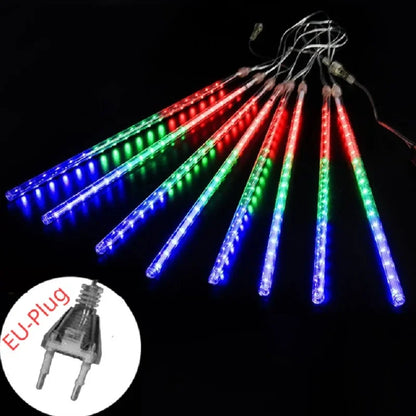 Led Light Outdoor Meteor Shower Rain Lights Waterproof Garden Street Garland New Year Christmas Decor Holiday Solar/Eu/Us Plug