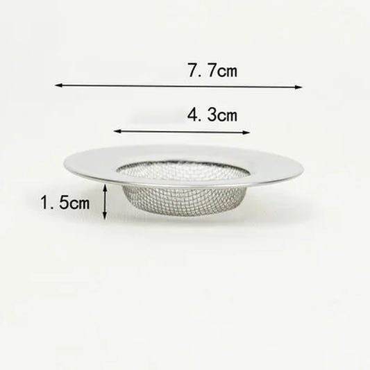 1PC Household Stainless Steel Sink Strainer Metal Filter Bath Drain Waste Screen Kitchen Supplies Bathroom Accessories