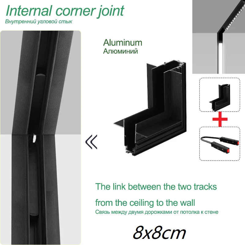 N1 Modern Recessed Magnetic Track Lights Design Led Lamp Magnetic Rail Ceiling System Indoor Track Lighting Spot Rail Spotlights