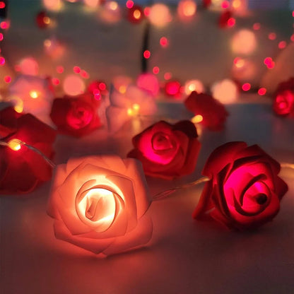 3M 20 LED Rose String Lights Battery Operated Flower Garland Fairy Lights Valentine Wedding Party Decoration Christmas Lights
