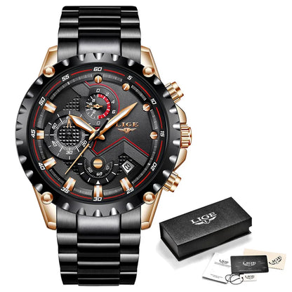 Relogio Masculino  New Men Watches Top Luxury Brand Fashion Sport Waterproof Chronograph Male Stainless Steel Wristwatch Men
