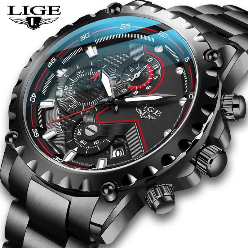 Relogio Masculino  New Men Watches Top Luxury Brand Fashion Sport Waterproof Chronograph Male Stainless Steel Wristwatch Men