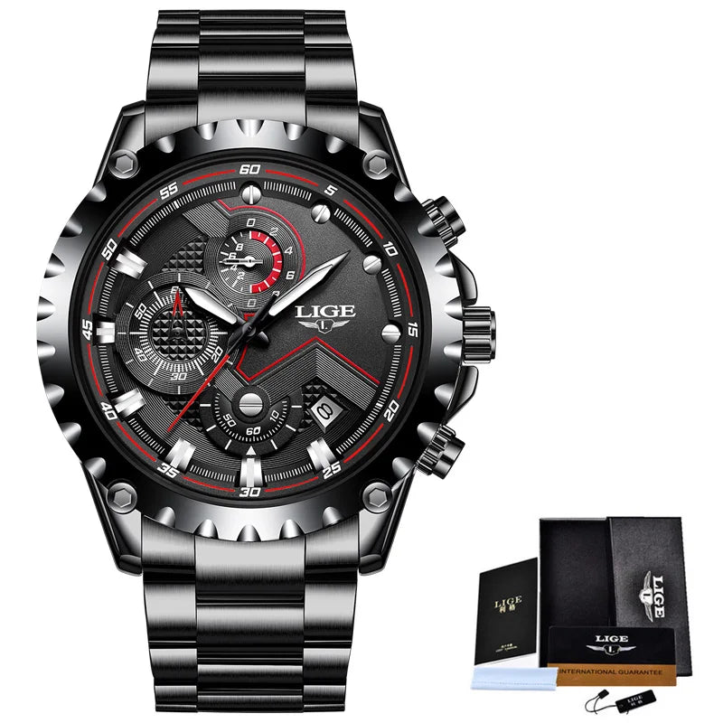 Relogio Masculino  New Men Watches Top Luxury Brand Fashion Sport Waterproof Chronograph Male Stainless Steel Wristwatch Men