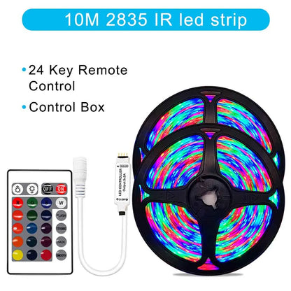 12V RGB LED Strips Wifi Bluetooth Infrared 30M 25M 20M 15M 5M 10M Lights for Room Diode Tape Flexible Ribbon Lamp Power Adapter