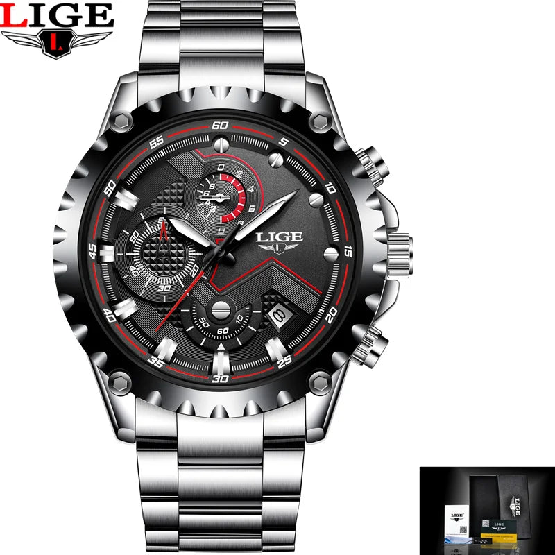Relogio Masculino  New Men Watches Top Luxury Brand Fashion Sport Waterproof Chronograph Male Stainless Steel Wristwatch Men