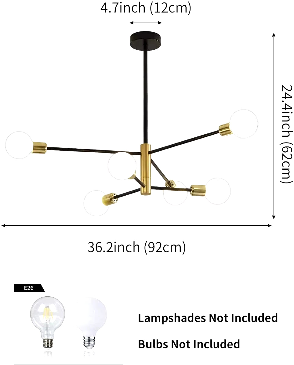 Magic Bean Molecular Chandelier Lights Rotatable Adjustment Luxury Brass Color Living Dining Room Bedroom Ins Wind Lamps