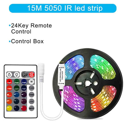 12V RGB LED Strips Wifi Bluetooth Infrared 30M 25M 20M 15M 5M 10M Lights for Room Diode Tape Flexible Ribbon Lamp Power Adapter